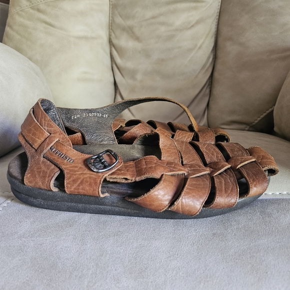Mephisto‎ brown leather Sam fisherman sandals suze EU 45 US 12 main image 4